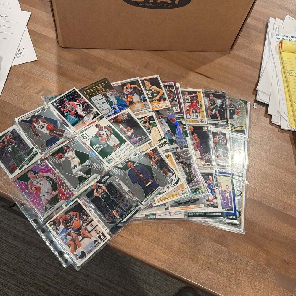 Milwaukee Bucks 9 sheets 90 Card Basketball Lot w/ Antetokounmpo
